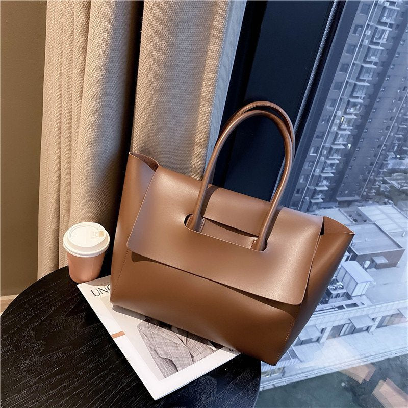 Fashion Women Shoulder Bags Large Capacity Handbags Simple Retro Tote Bags Solid Color Famous Brand High Quality Bags view 3
