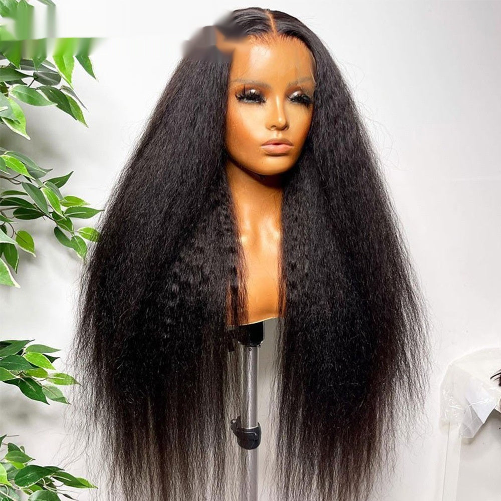 Womens Natural-color Human Hair Wig
