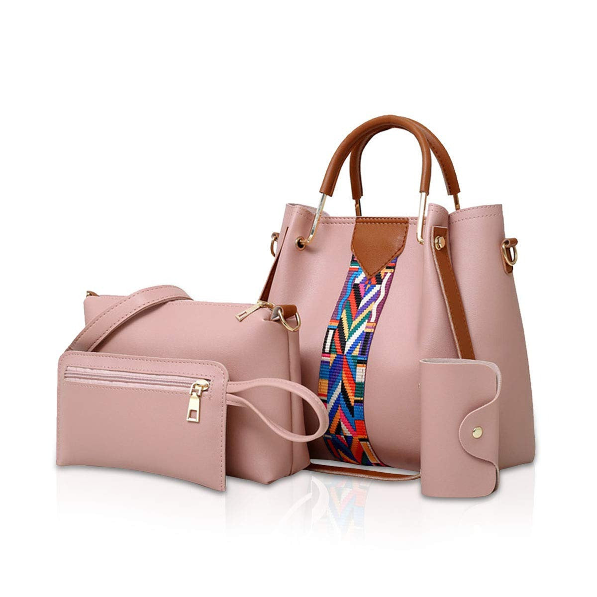 Women Handbags Shoulder Bags 4 Pcs Handbags For Ladies Top-Handles Crossbody Bags Purse Wallet view 4