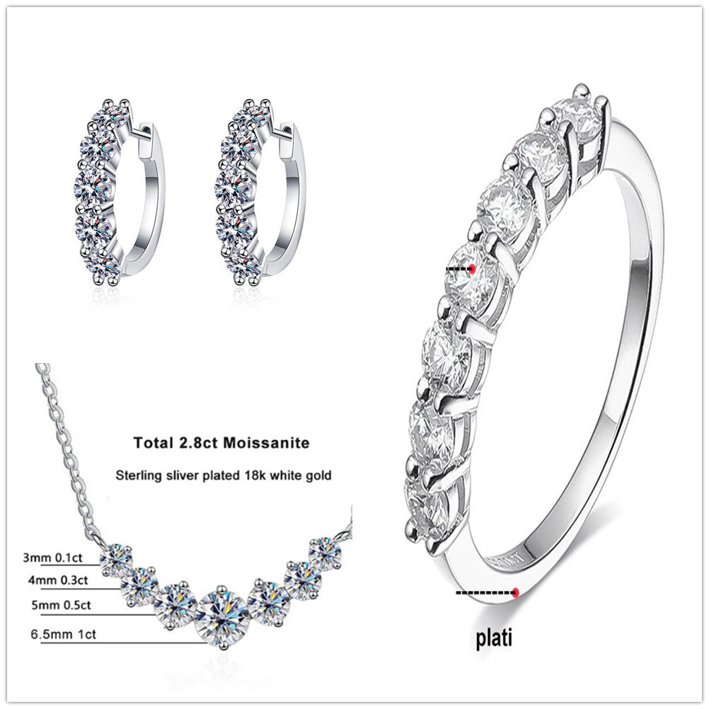 4.5 Karat Moissanite Suit Sterling Silver Jewelry Suit view 5