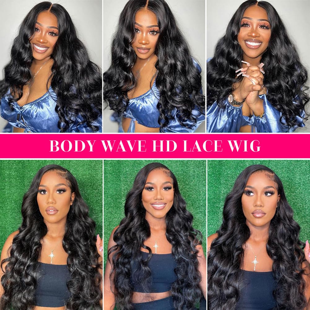 13x6 Lace Front Human Hair Wig Natural Color, Body Wave, Density view 6