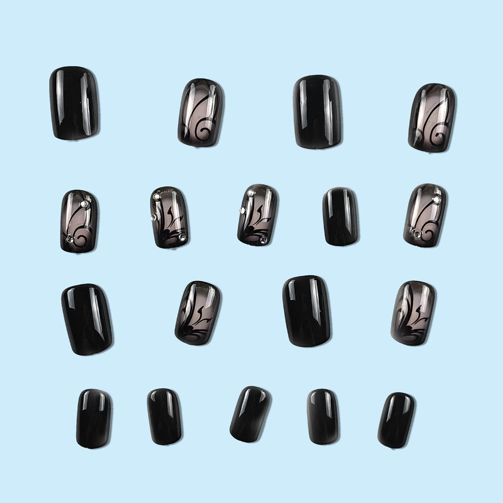 Dark Ins Style Black Vine Wearing Nails And Nails view 3