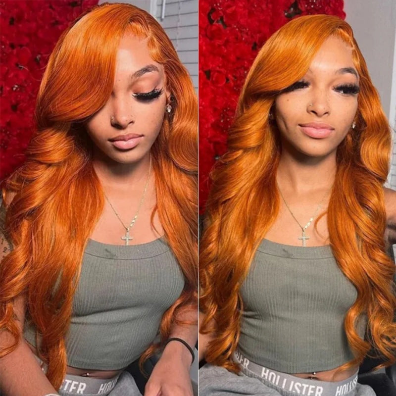 Long Curly Hair Fluffy Curly Hair  Orange Big Wave Real Hair Headband For Women view 5