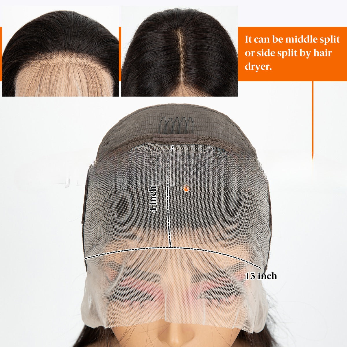 Lace Front Full Head Wigs Double Weft Long Straight Synthetic Hair Extensions view 3