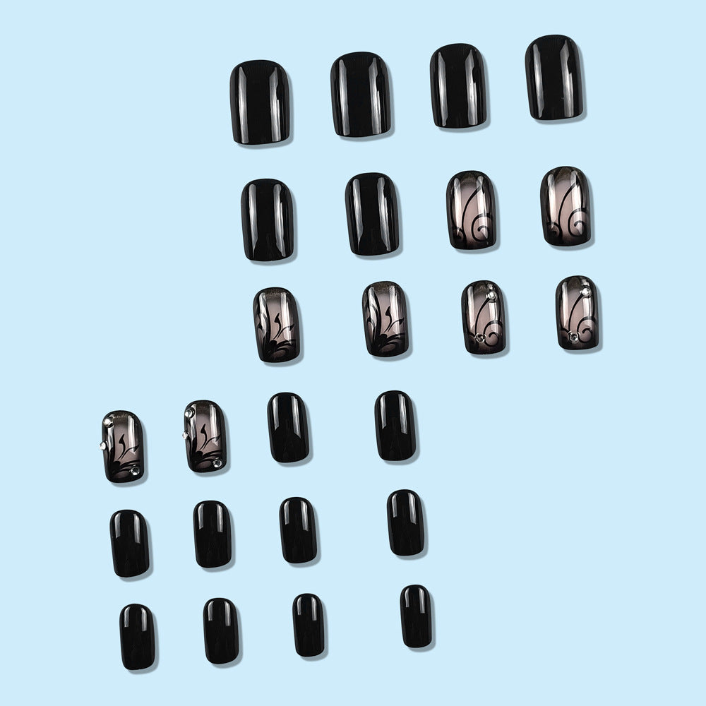 Dark Ins Style Black Vine Wearing Nails And Nails view 4