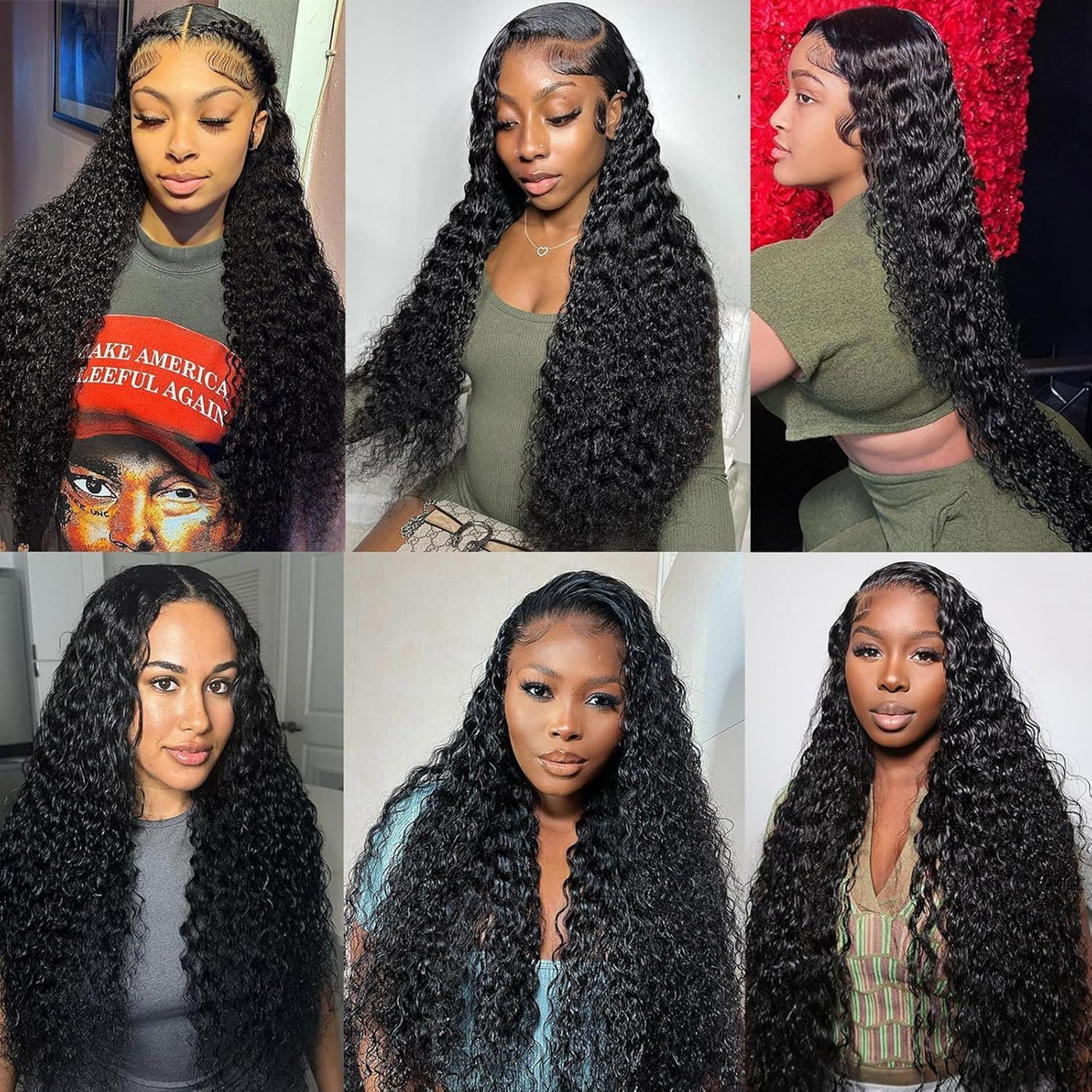 Deep Wave Lace Front Wig For Women view 5