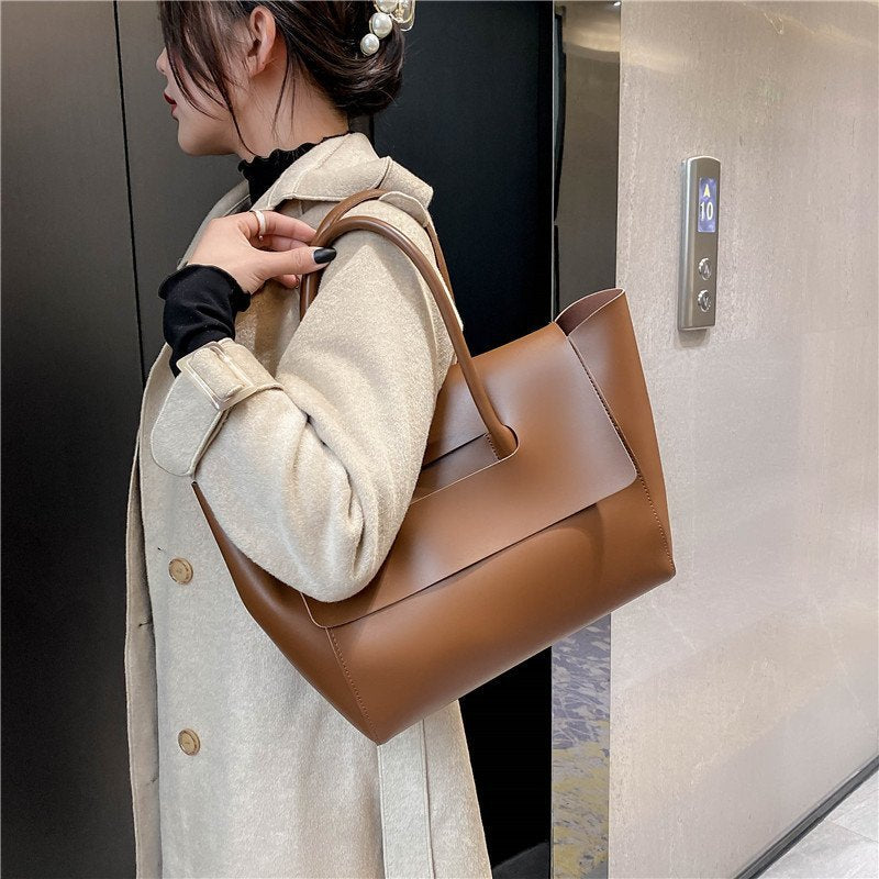 Fashion Women Shoulder Bags Large Capacity Handbags Simple Retro Tote Bags Solid Color Famous Brand High Quality Bags view 5
