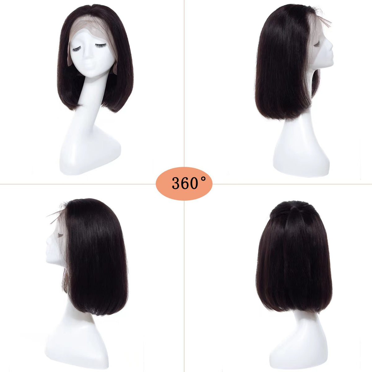 134 Front Lace Bobo Bobhaircut Natural Color Full Human Hair view 4