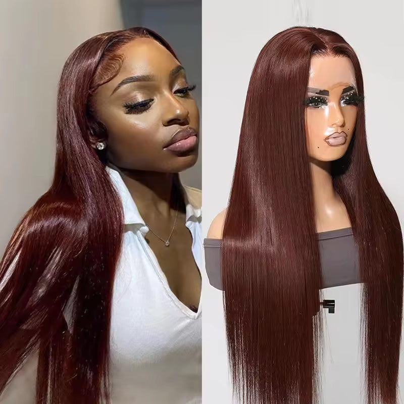 13x4 HD Lace Front Wig, Human Hair, Natural Brazilian Brown Wig, Women's Unprocessed Virgin Hair Wig view 5