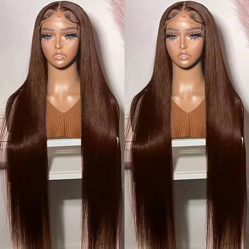 13x4 HD Lace Front Wig, Human Hair, Natural Brazilian Brown Wig, Women's Unprocessed Virgin Hair Wig view 3