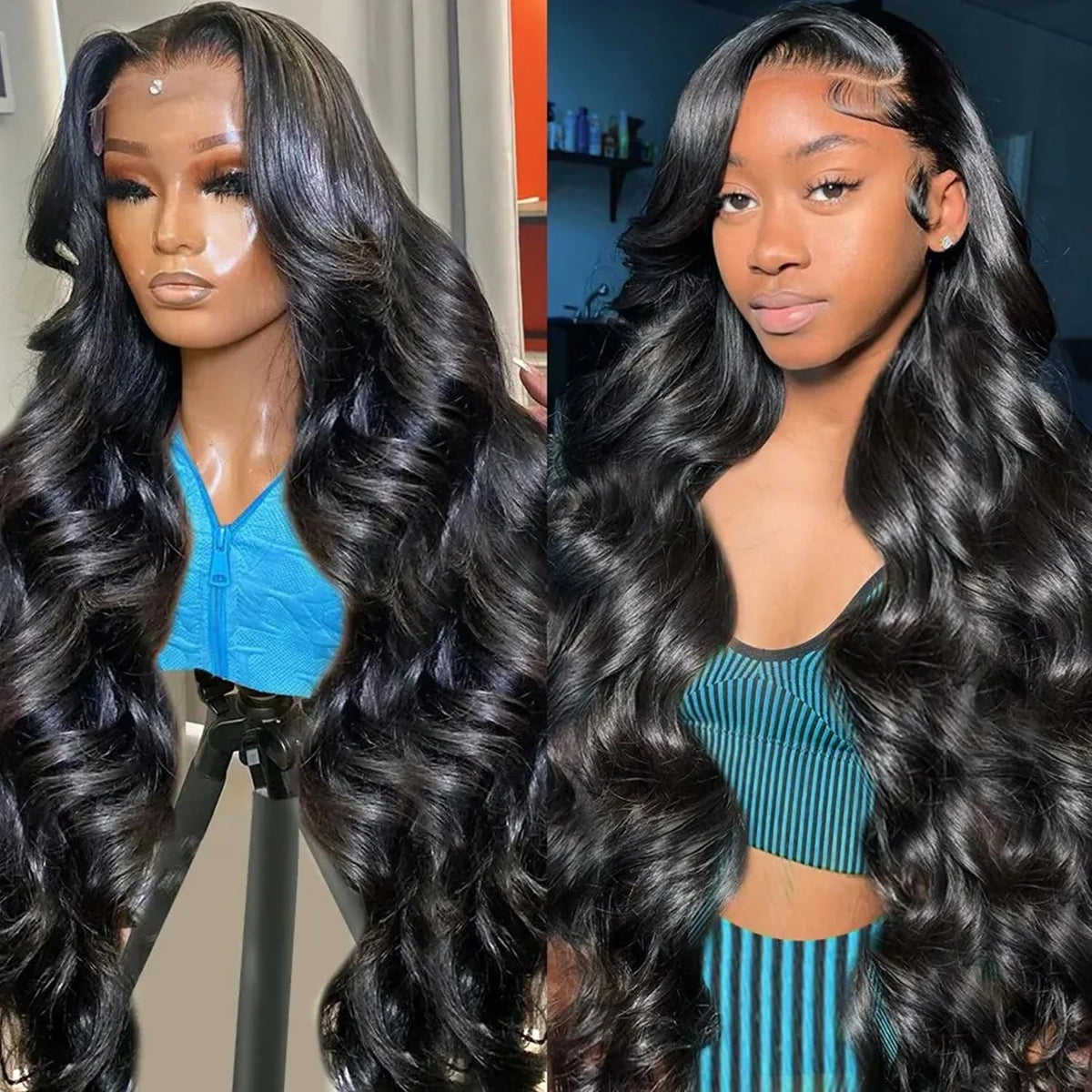 13x4 Lace Front Human Hair Wigs Natural Color Body Wave Density view 5