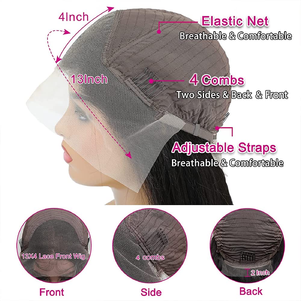 13x4 Lace Front Human Hair Wigs Natural Color Body Wave Density view 6