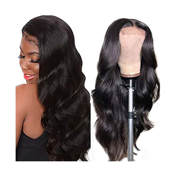 4x4 Lace Closure Wig Human Hair Natural Color Body Wave Density