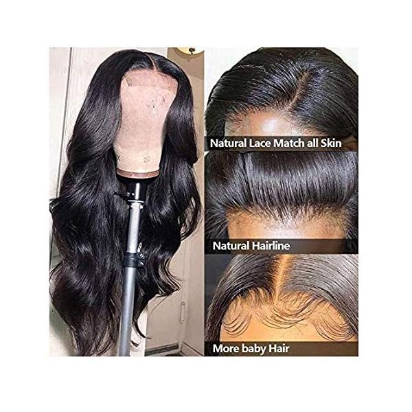 4x4 Lace Closure Wig Human Hair Natural Color Body Wave Density view 4