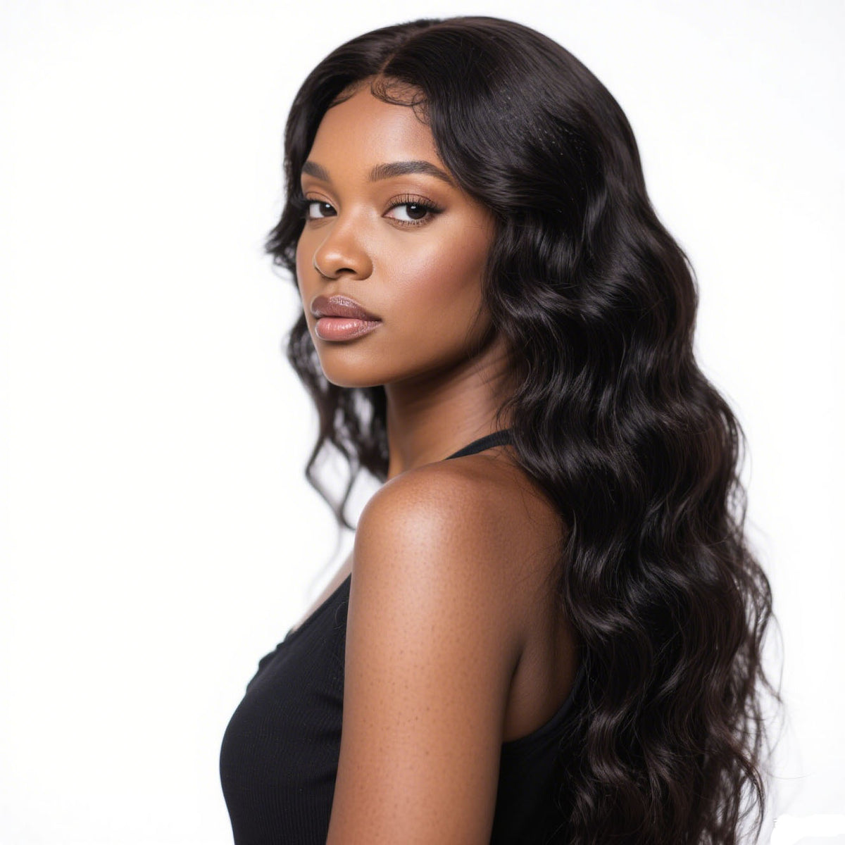 4x6 Lace Closure Wig Human Hair Natural Color Body Wave view 3