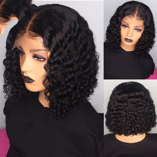 Burgundy  Gradient Color Wig Lace Front Short Bob Wig view 3