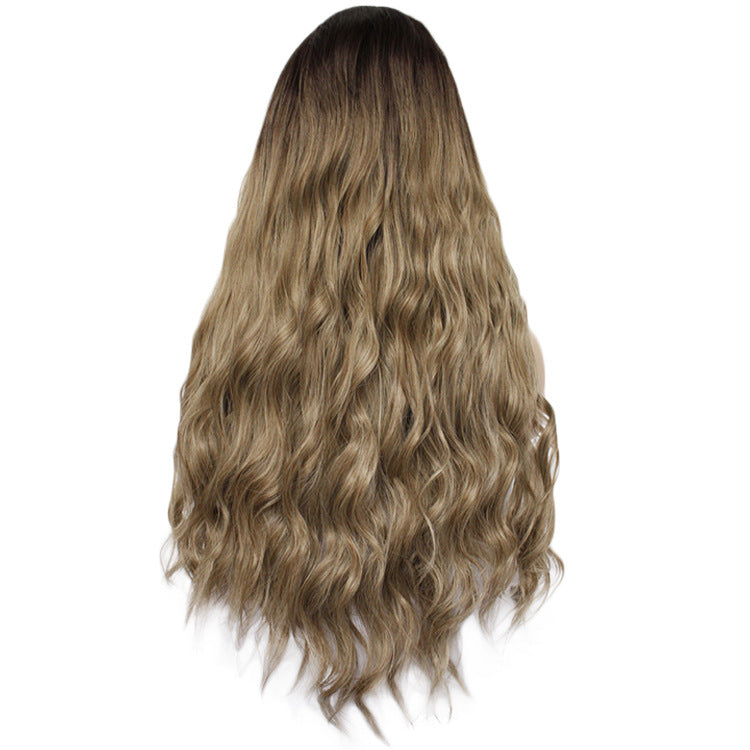 Chemical fiber front lace gradient long curly wig view 4
