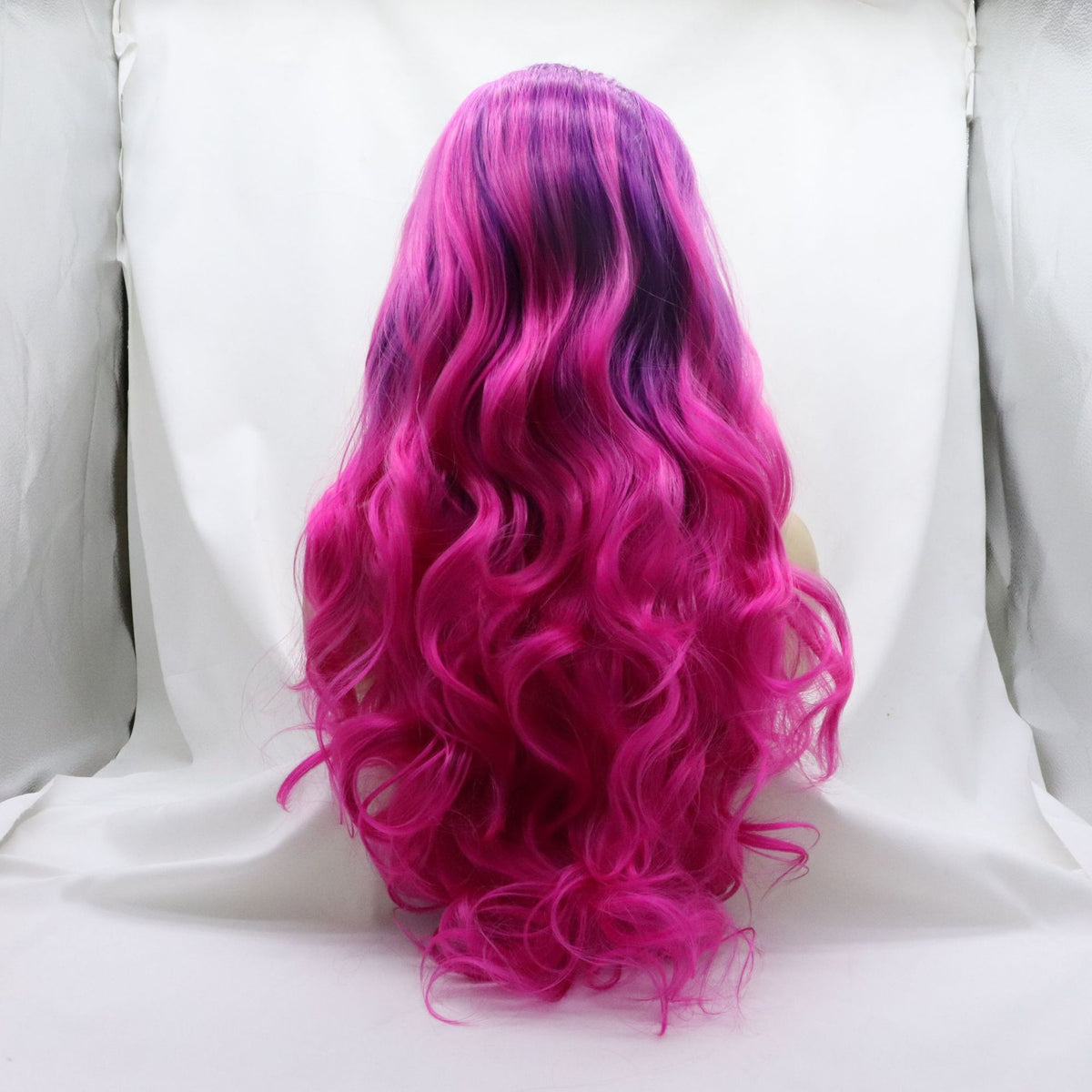 Front Lace Half Hand Hook Gradient Color Long Curly Head Cover view 3