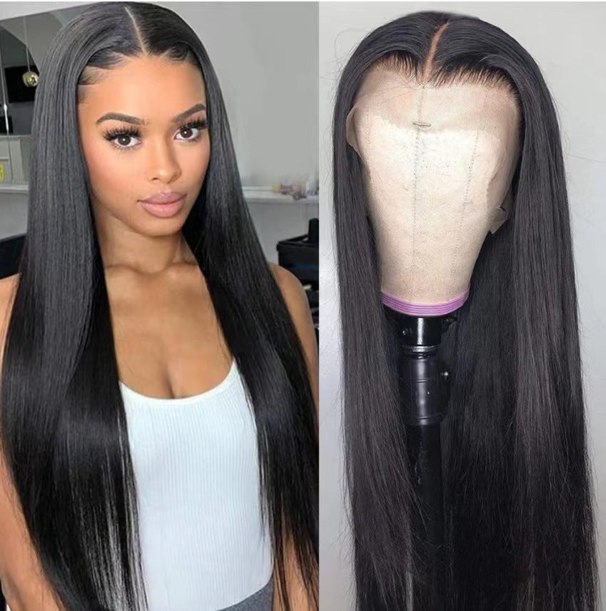 Front Lace Mid-length Straight Hair Women's High Temperature Synthetic Fiber Wigs view 3