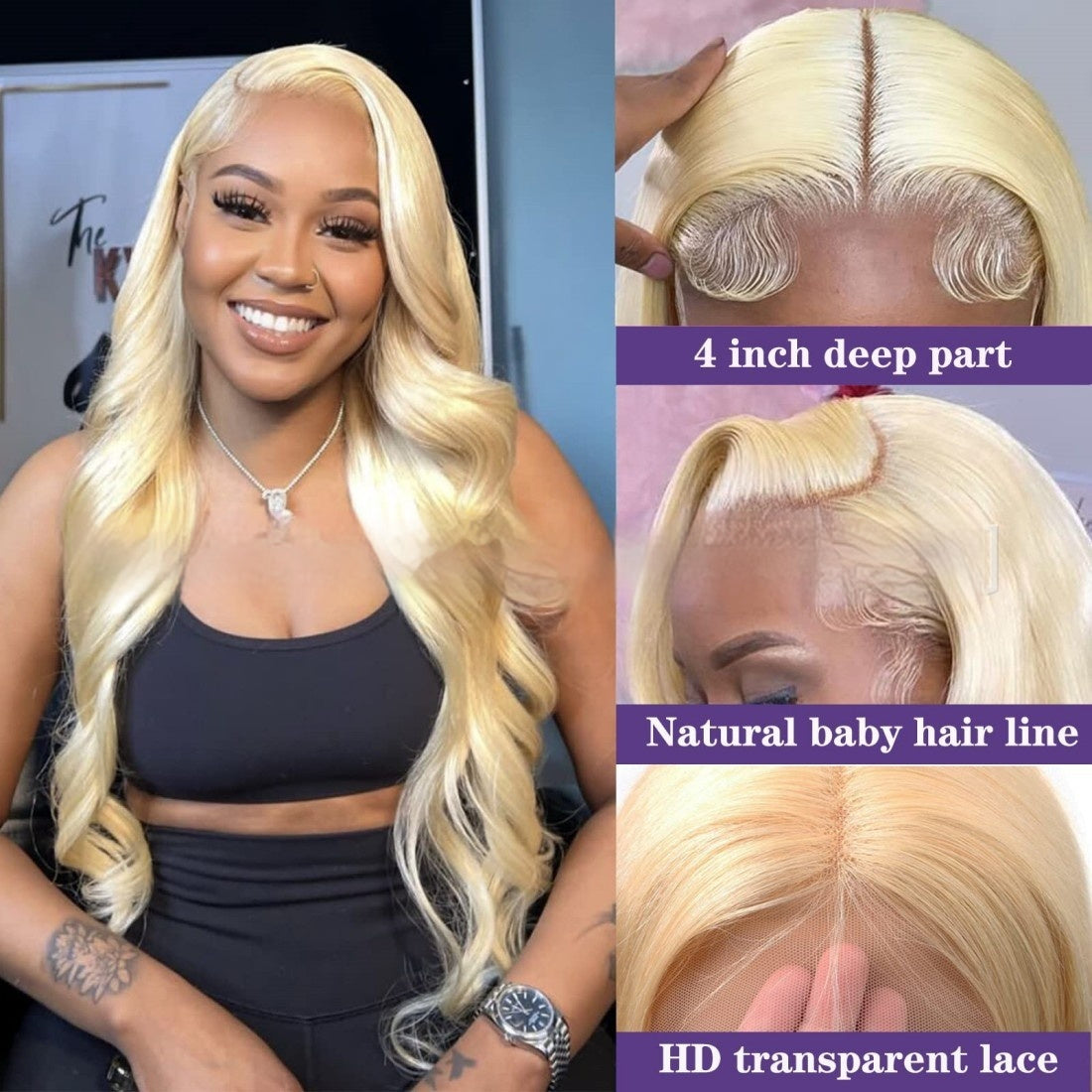 Full Human Hair Wig Headgear view 3