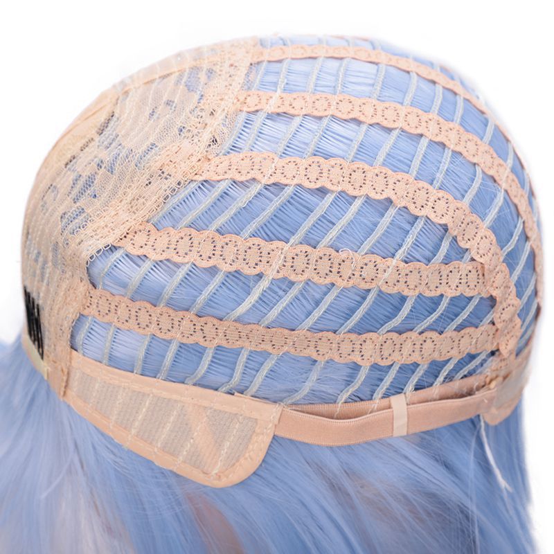 Full Lace Straight Hair Shoulder Length Short Bob Wigs For Women With Bangs - Ombre Gray  12Inches view 6