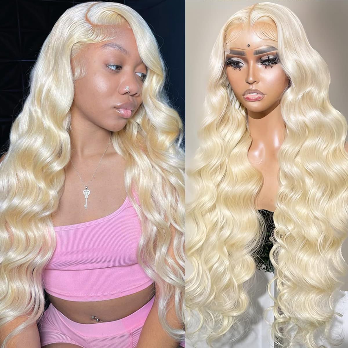 Lace Big Wave Long Curly Wig Head Cover view 4