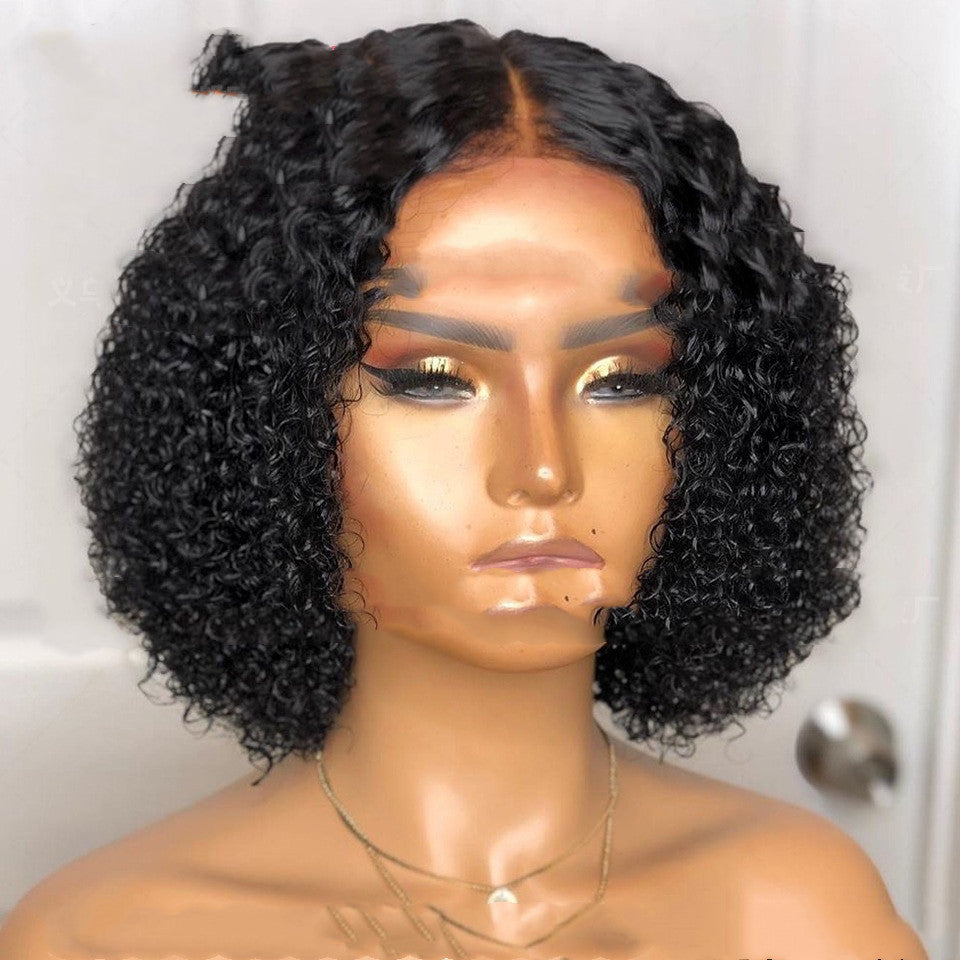 Ladies Front Lace Synthetic Short Curly Wig view 4