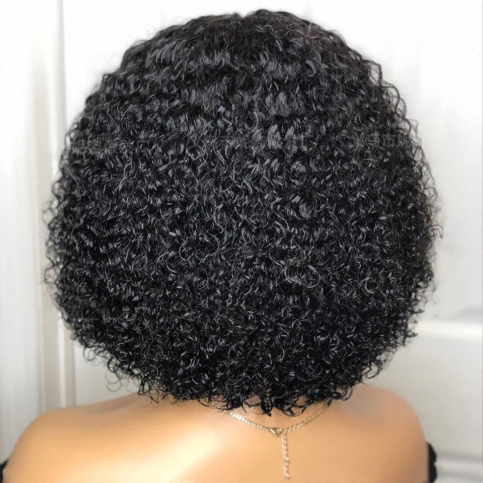 Ladies Front Lace Synthetic Short Curly Wig view 3