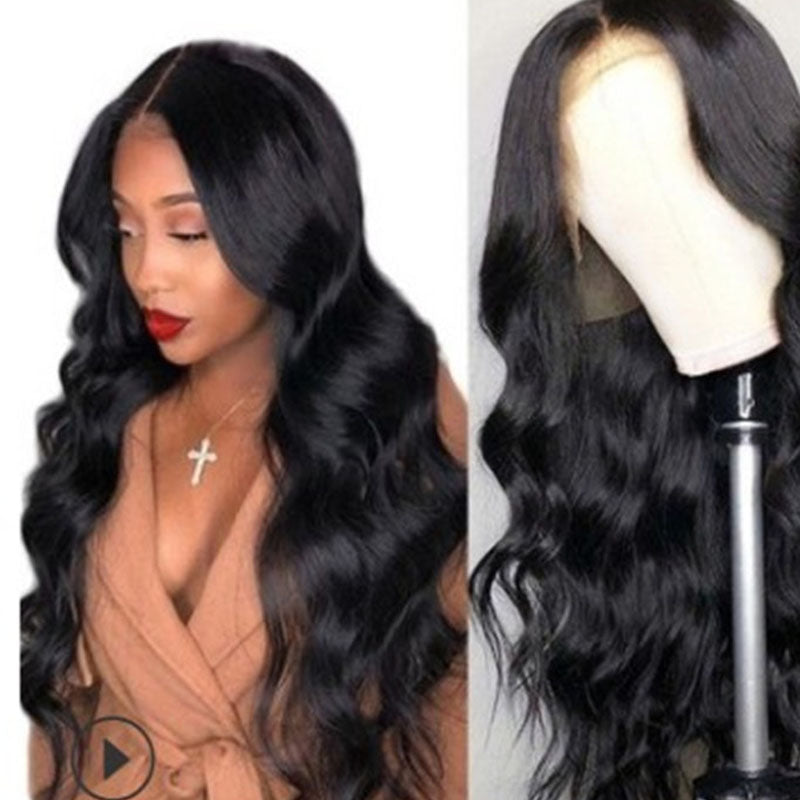 Medium Split Black Big Wave Wig High Temperature Wire view 4