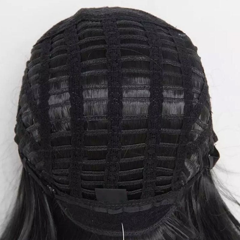 Medium Split Black Big Wave Wig High Temperature Wire view 3