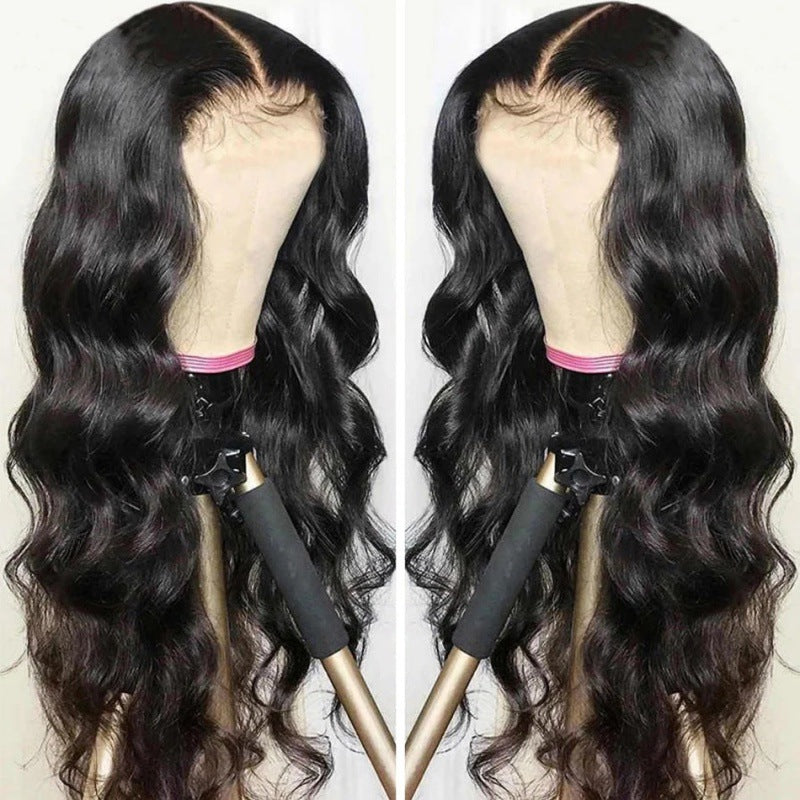 Mid-section Black Big Wavy Long Curly Hair Wig view 3