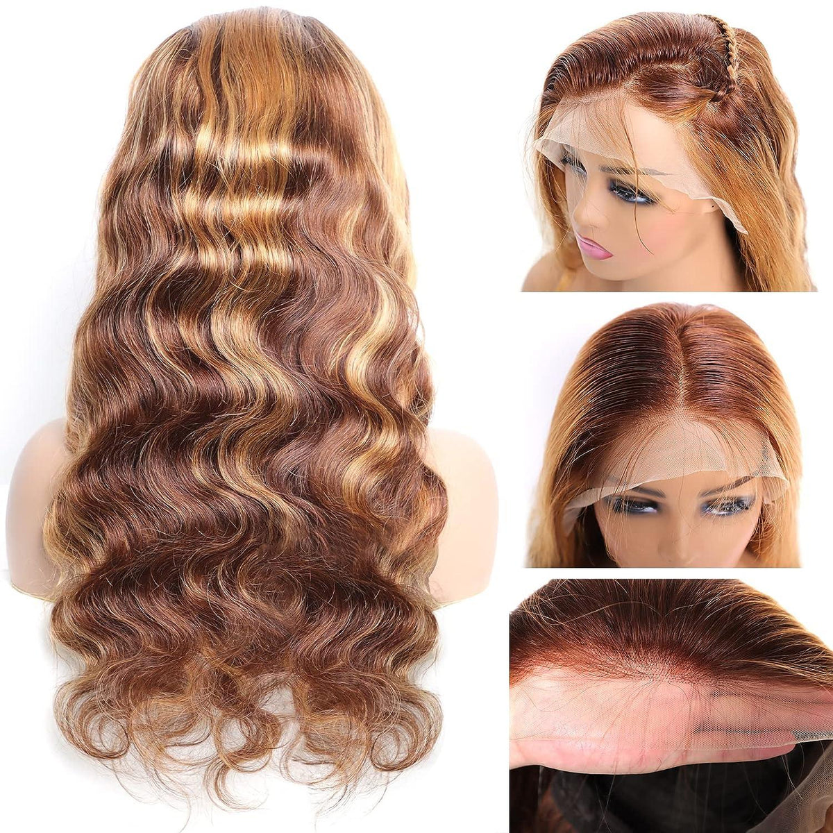 P4 27 13x4 Lace Front Wig Human Hair Body Wave Density view 6