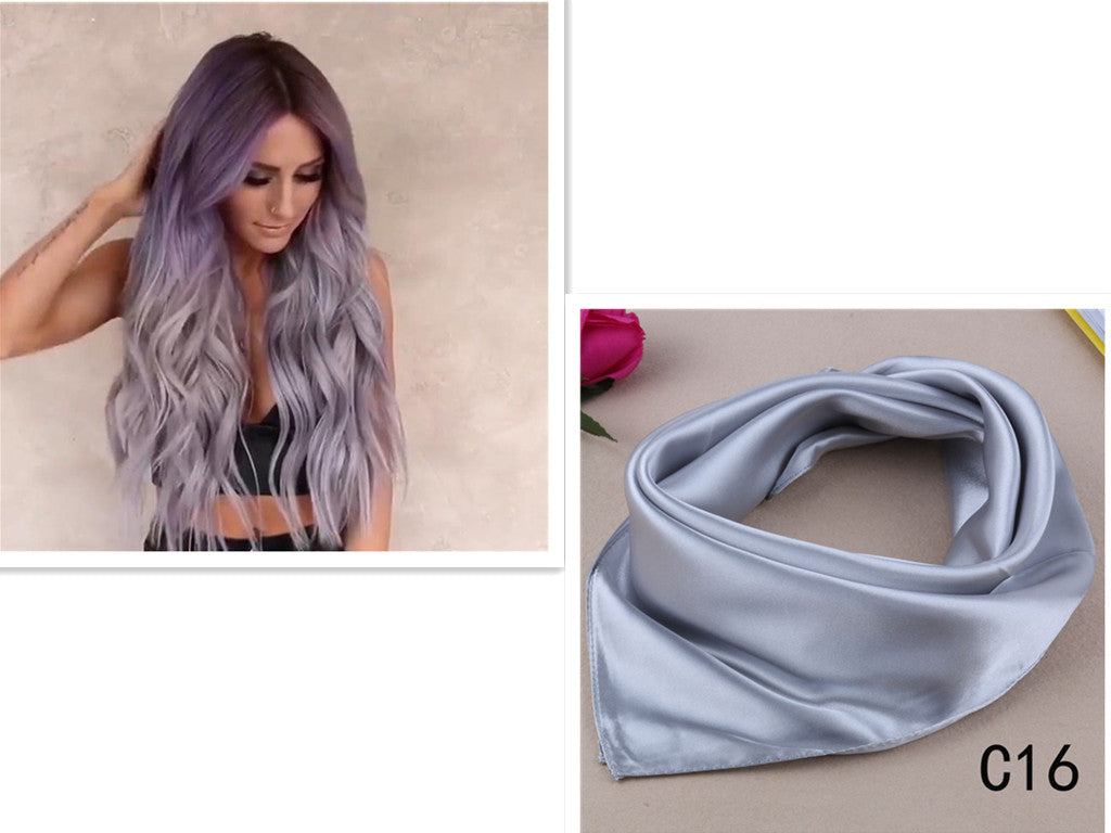 Purple-grey gradient mid-length long curly hair view 4