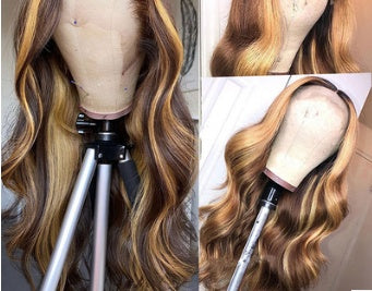 Real Human Hair Hood Bleaching And Dyeing Gradient Color Wavy Curly Hair view 4