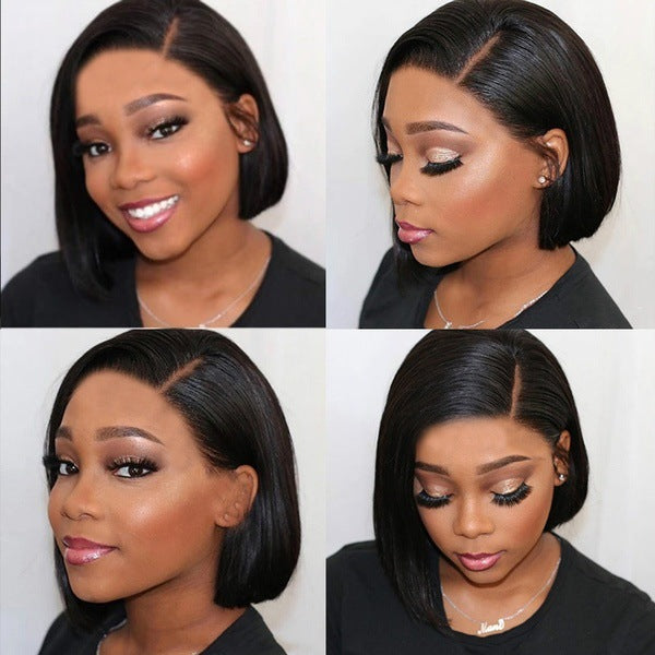 Short straight hair black view 4
