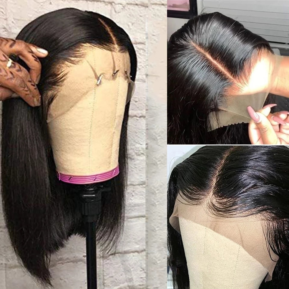 Super Double Drawn 13x4 Brown Lace Frontal Wig view 5