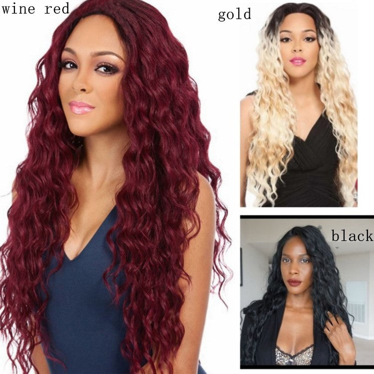 Wig Black Burgundy Multicolor Curly Hair view 5