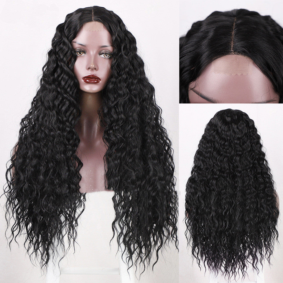 Wig Ladies Long Curly Hair African Small Curls view 5