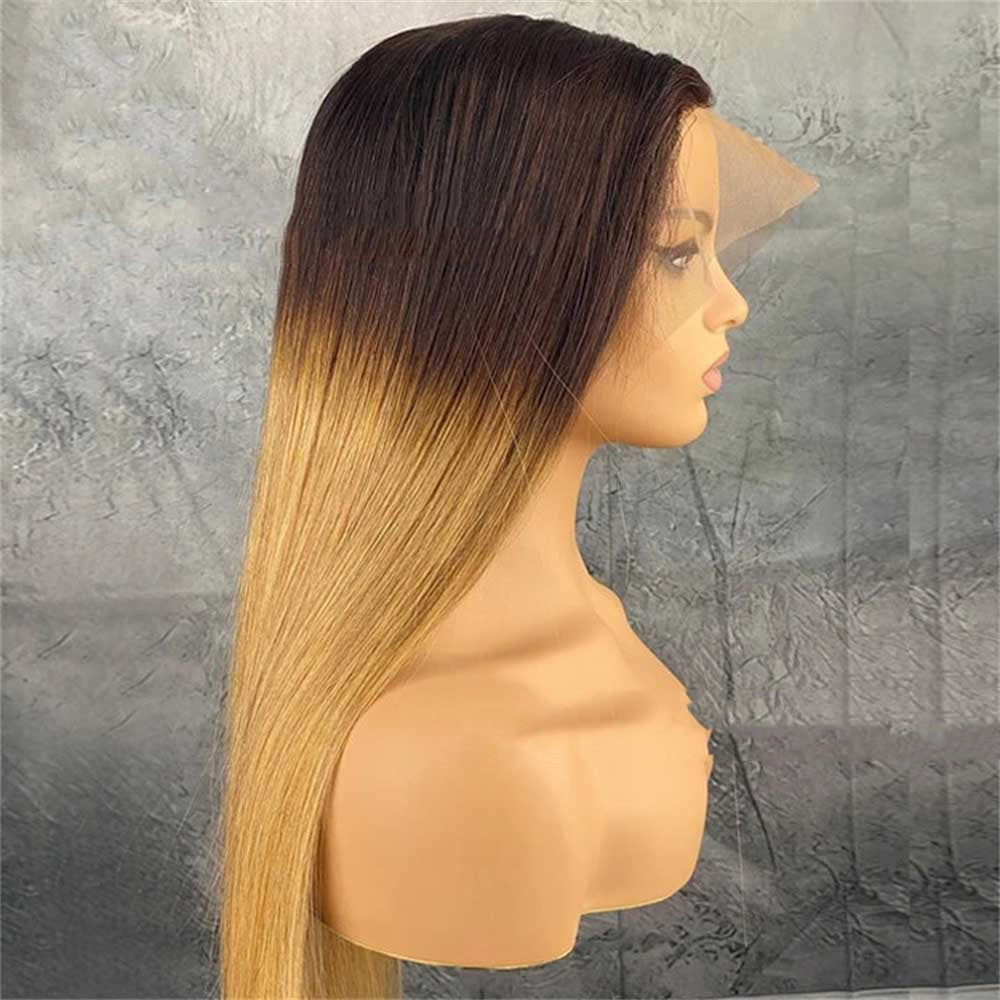 Women's Fashion Real Hair Gradient Wig Lace Headgear view 5