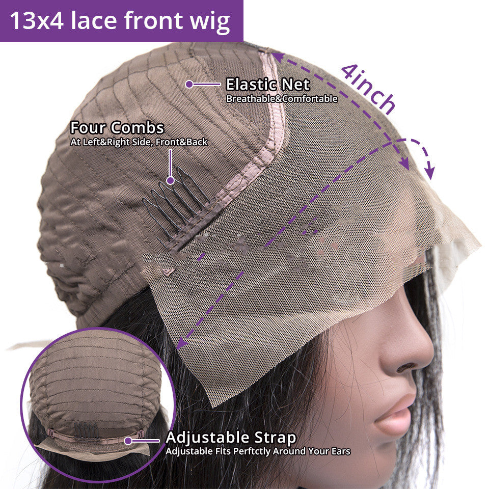 Women's Fashion Real Hair Gradient Wig Lace Headgear view 6
