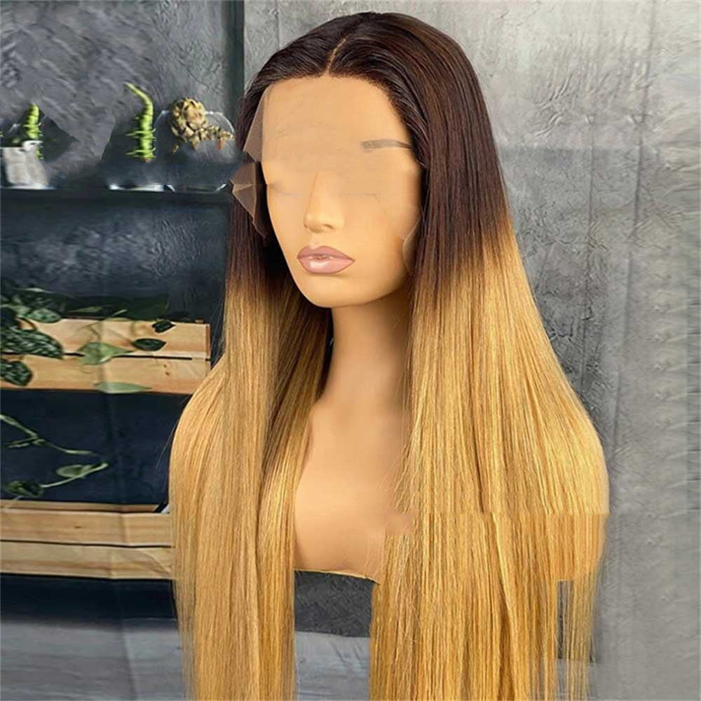 Women's Fashion Real Hair Gradient Wig Lace Headgear view 4