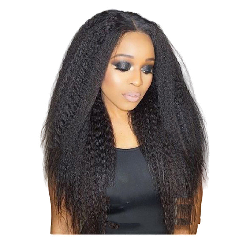 Women's Fashion T Type Head Cover Real Hair Wig view 6