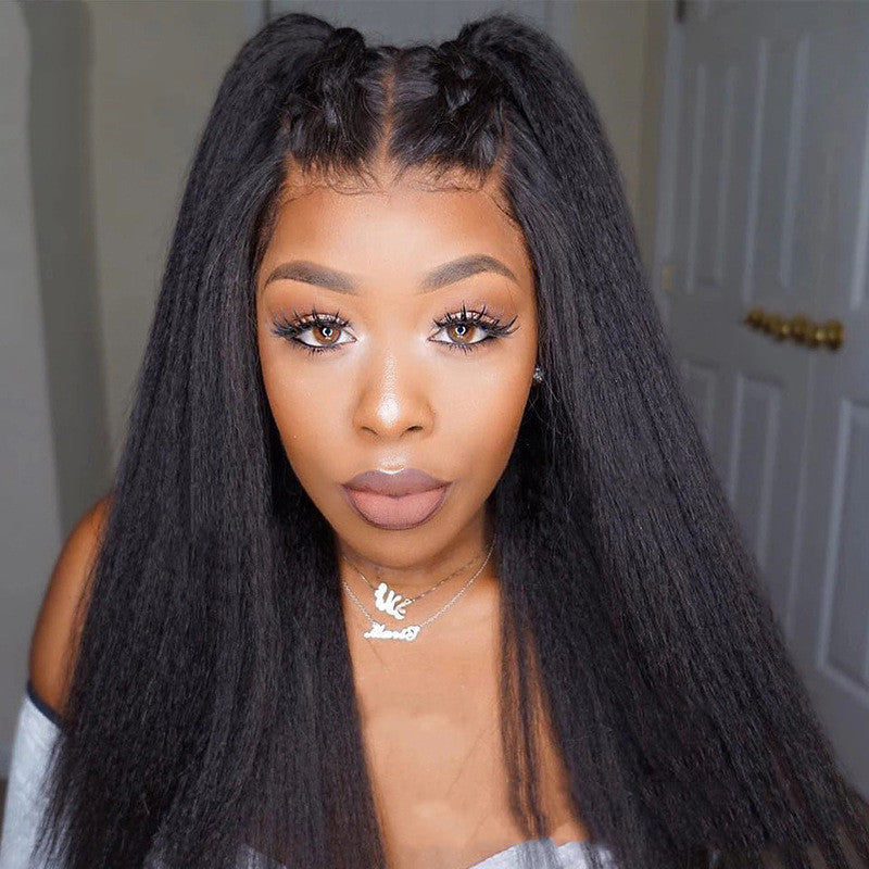 Women's Fashion T Type Head Cover Real Hair Wig view 4