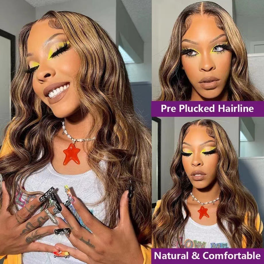 Womens Piano-Color Long Curly Hair Wigs With Big Waves In Synthetic Fiber view 5